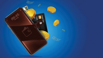 What are the main differences between an electronic wallet and mobile banking?